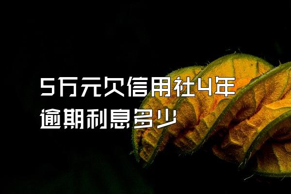 5万元欠信用社4年逾期利息多少