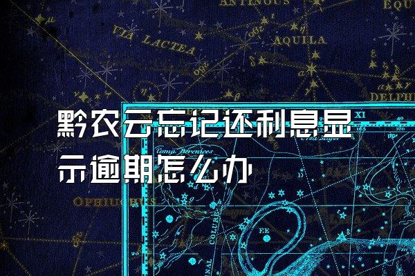 黔农云忘记还利息显示逾期怎么办