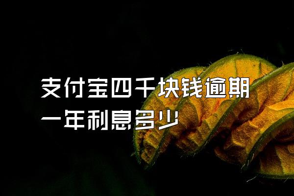 支付宝四千块钱逾期一年利息多少