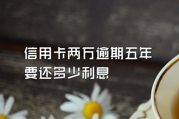 信用卡两万逾期五年要还多少利息