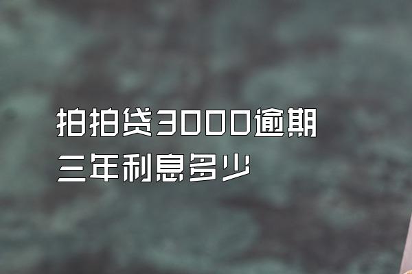 拍拍贷3000逾期三年利息多少