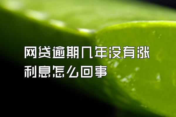 网贷逾期几年没有涨利息怎么回事