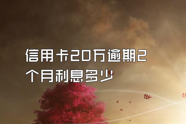 信用卡20万逾期2个月利息多少