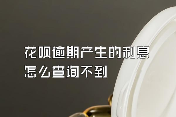 花呗逾期产生的利息怎么查询不到