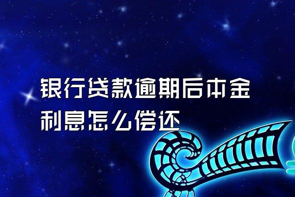 银行贷款逾期后本金利息怎么偿还