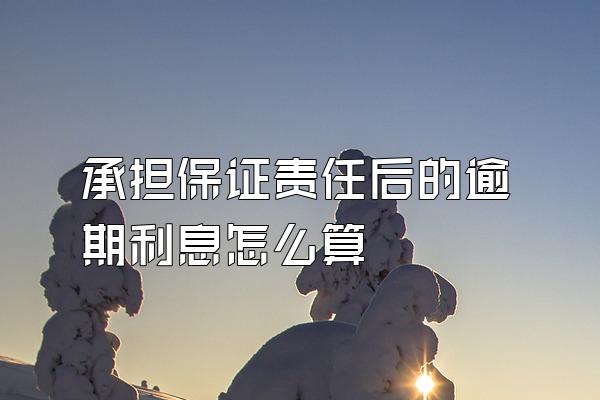 承担保证责任后的逾期利息怎么算