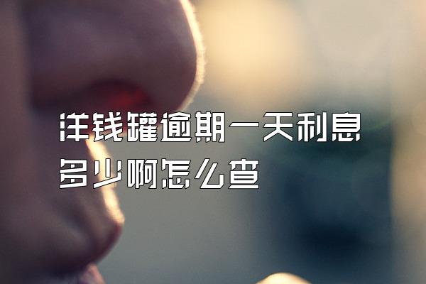 洋钱罐逾期一天利息多少啊怎么查