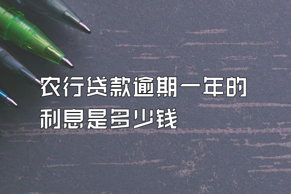 农行贷款逾期一年的利息是多少钱