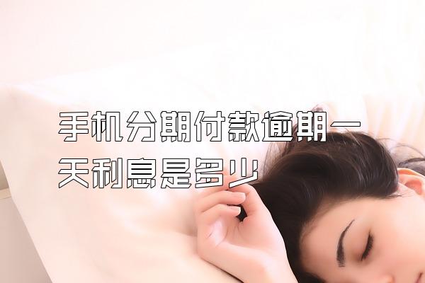 手机分期付款逾期一天利息是多少