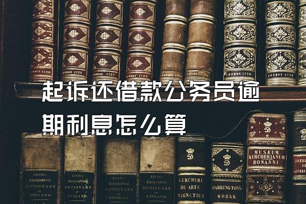 起诉还借款公务员逾期利息怎么算