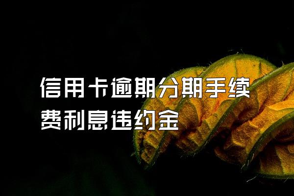 信用卡逾期分期手续费利息违约金