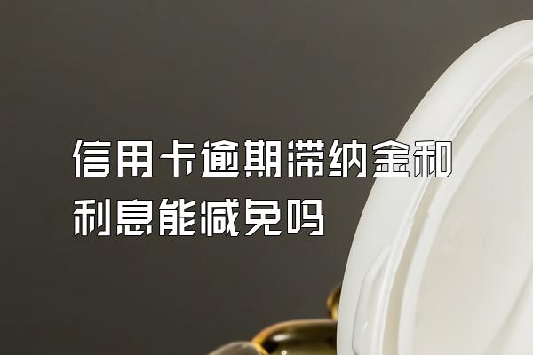 信用卡逾期滞纳金和利息能减免吗