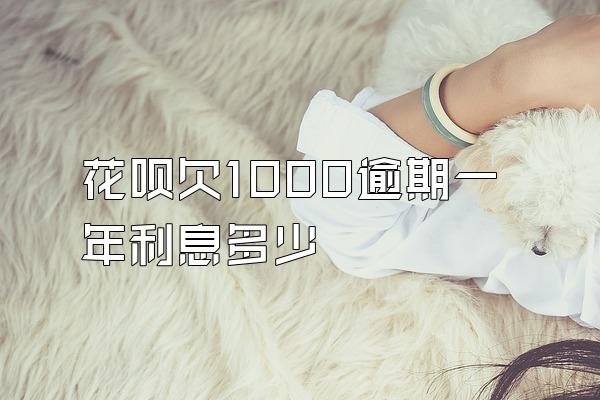 花呗欠1000逾期一年利息多少