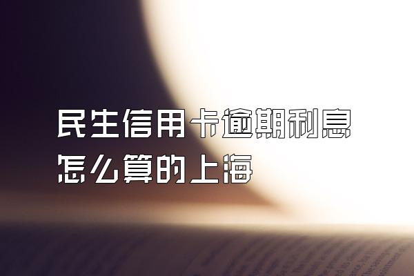 民生信用卡逾期利息怎么算的上海