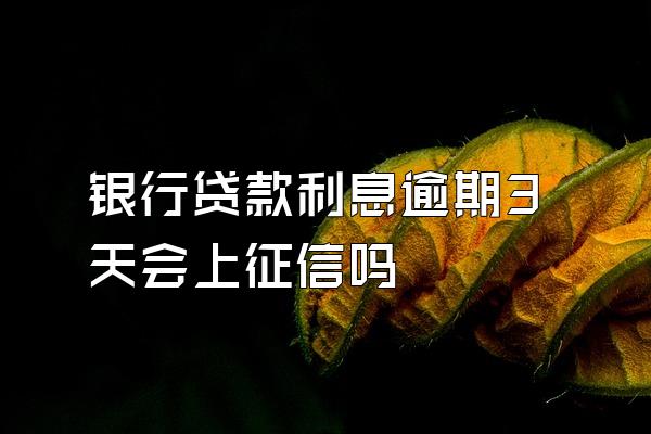 银行贷款利息逾期3天会上征信吗