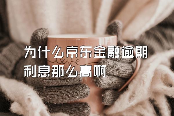 为什么京东金融逾期利息那么高啊