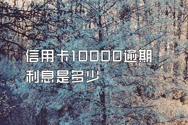 信用卡10000逾期利息是多少
