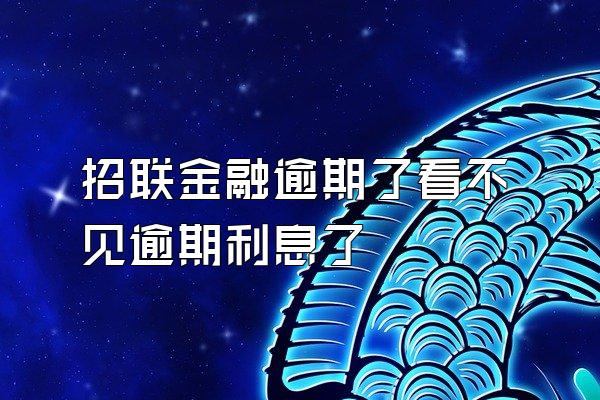 招联金融逾期了看不见逾期利息了