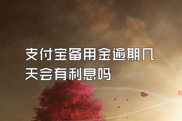 支付宝备用金逾期几天会有利息吗