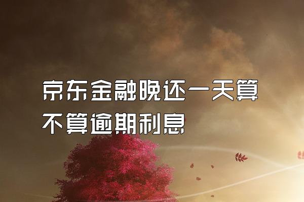 京东金融晚还一天算不算逾期利息