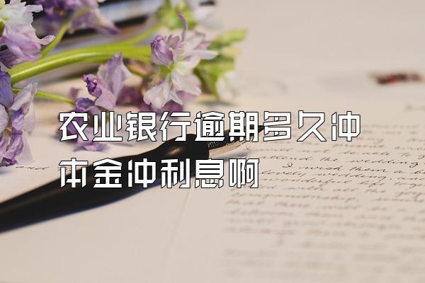 农业银行逾期多久冲本金冲利息啊