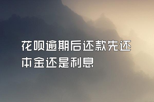 花呗逾期后还款先还本金还是利息