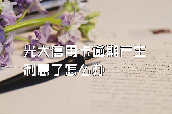 光大信用卡逾期产生利息了怎么办