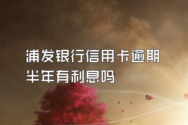 浦发银行信用卡逾期半年有利息吗