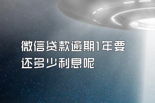 微信贷款逾期1年要还多少利息呢