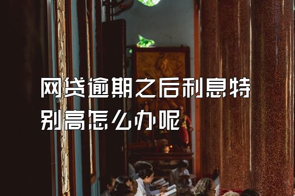 网贷逾期之后利息特别高怎么办呢