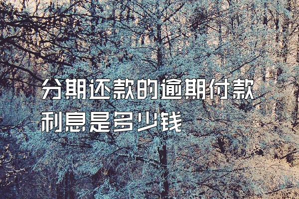 分期还款的逾期付款利息是多少钱