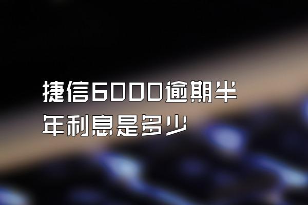 捷信6000逾期半年利息是多少