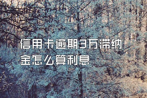 信用卡逾期3万滞纳金怎么算利息