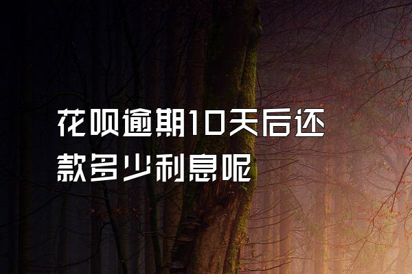 花呗逾期10天后还款多少利息呢