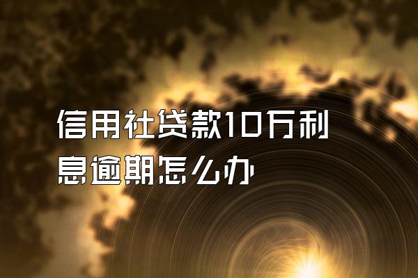 信用社贷款10万利息逾期怎么办