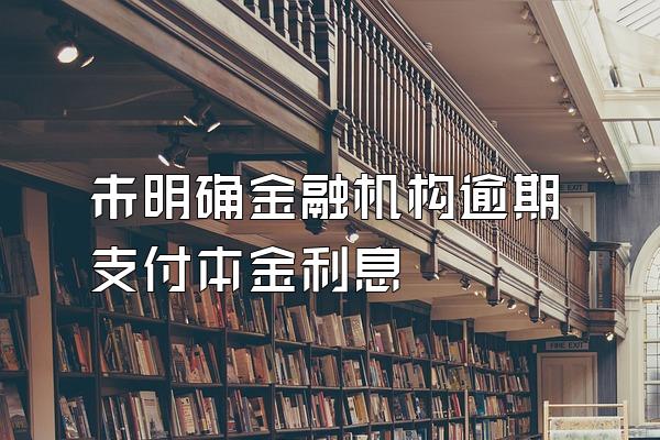 未明确金融机构逾期支付本金利息