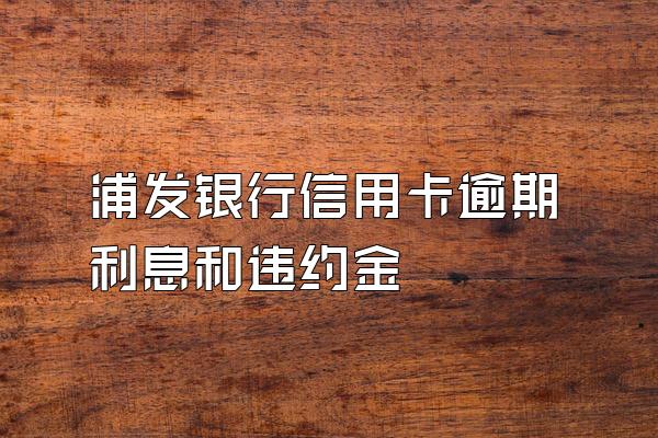 浦发银行信用卡逾期利息和违约金