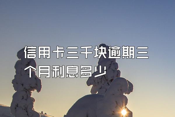 信用卡三千块逾期三个月利息多少