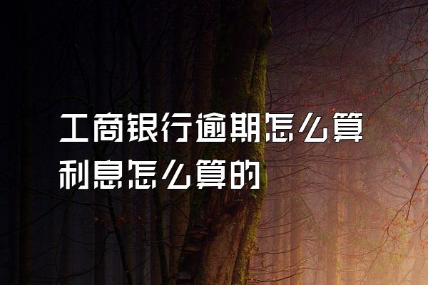 工商银行逾期怎么算利息怎么算的
