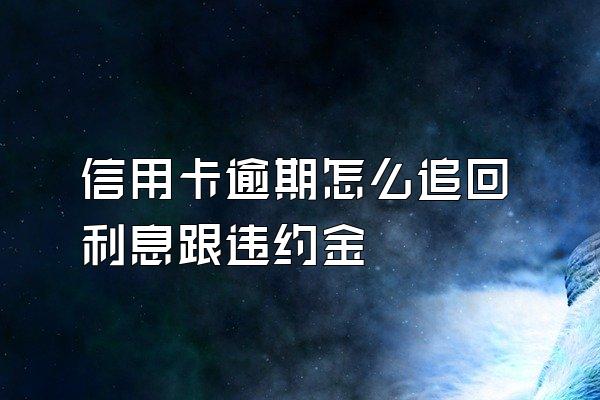 信用卡逾期怎么追回利息跟违约金