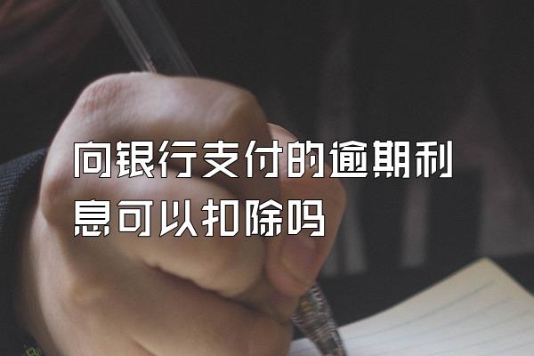 向银行支付的逾期利息可以扣除吗