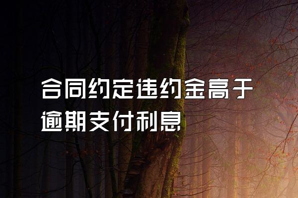 合同约定违约金高于逾期支付利息