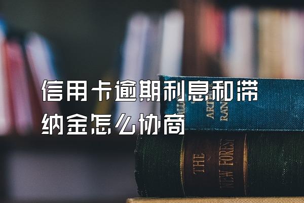 信用卡逾期利息和滞纳金怎么协商