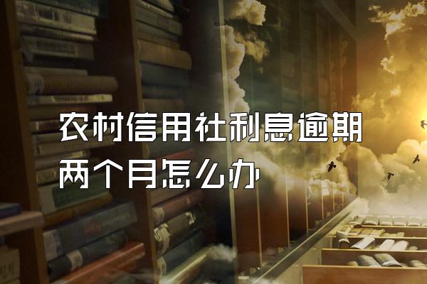 农村信用社利息逾期两个月怎么办