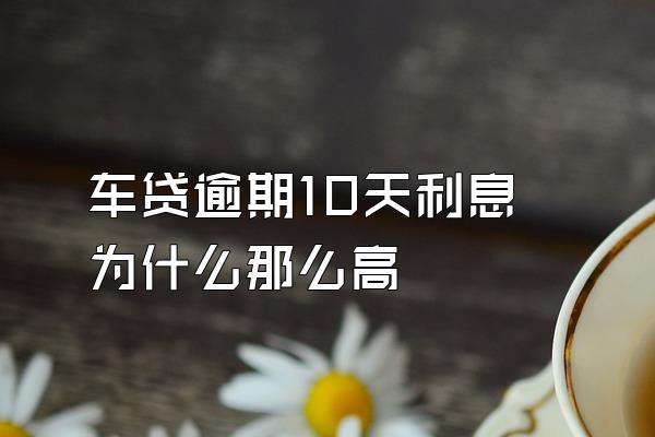 车贷逾期10天利息为什么那么高