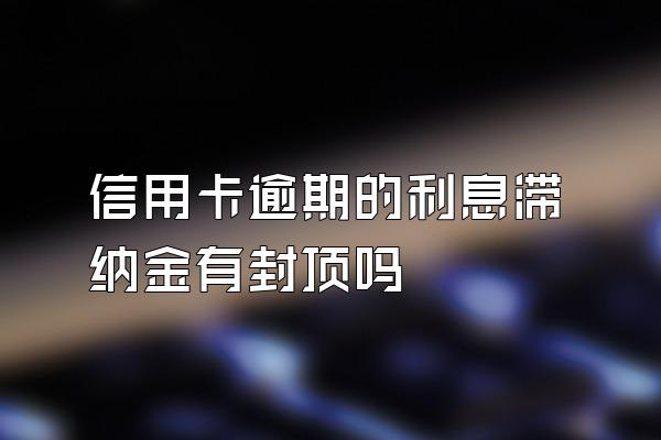 信用卡逾期的利息滞纳金有封顶吗