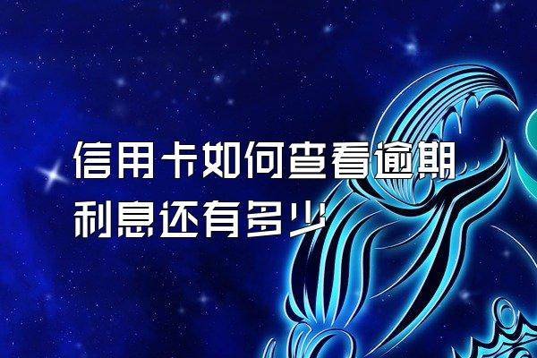信用卡如何查看逾期利息还有多少
