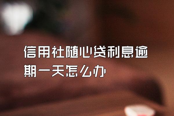 信用社随心贷利息逾期一天怎么办