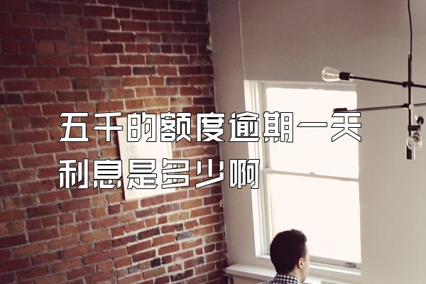 五千的额度逾期一天利息是多少啊