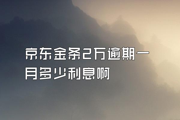 京东金条2万逾期一月多少利息啊